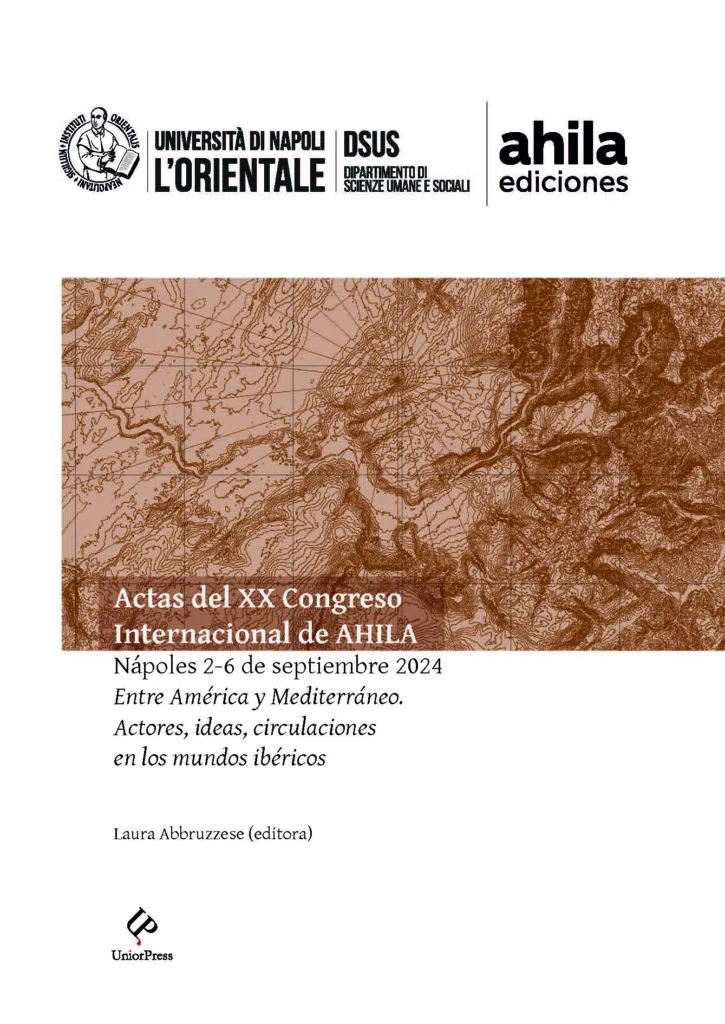 Portada Actas del XX Congreso Internacional de AHILA. Nápoles, 2-6 de septiembre de 2024. Entre América y Mediterráneo. Actores, ideas, circulaciones en los mundos ibéricos